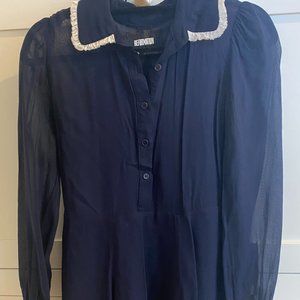 Reformation Peter Pan style collar Blue Dress